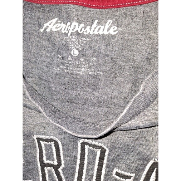 Aeropostale Mens Large Gray AERO Stitchwork Logo Short Sleeve T-Shirt - Picture 5 of 5